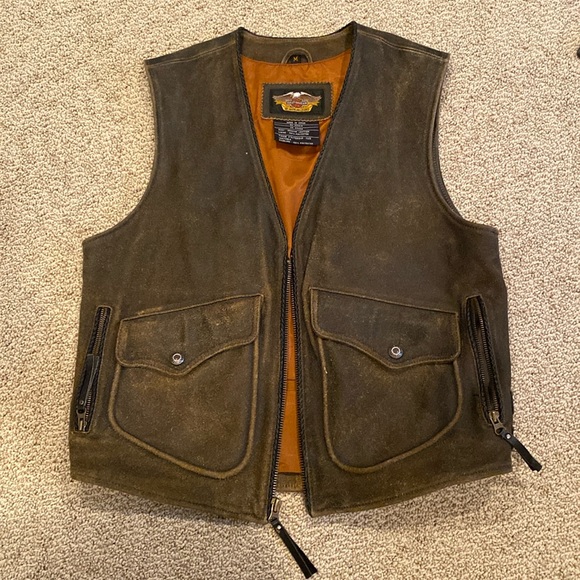 Harley Davidson leather vest Medium - Picture 1 of 12